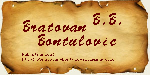 Bratovan Bontulović vizit kartica